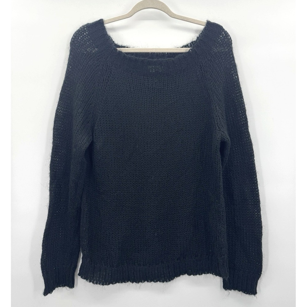 VTG Y2K Old Navy Women XL Sweater Romantic Wide Neck Mohair Fisherman Preppy 90s